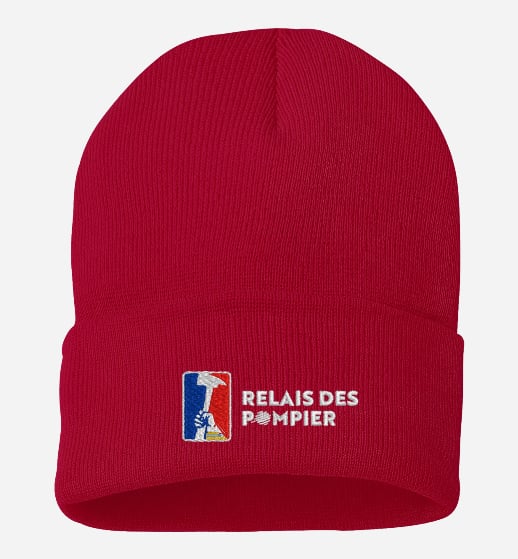 ***Prévente*** Tuque officielle – Relais des Pompiers (brodée)