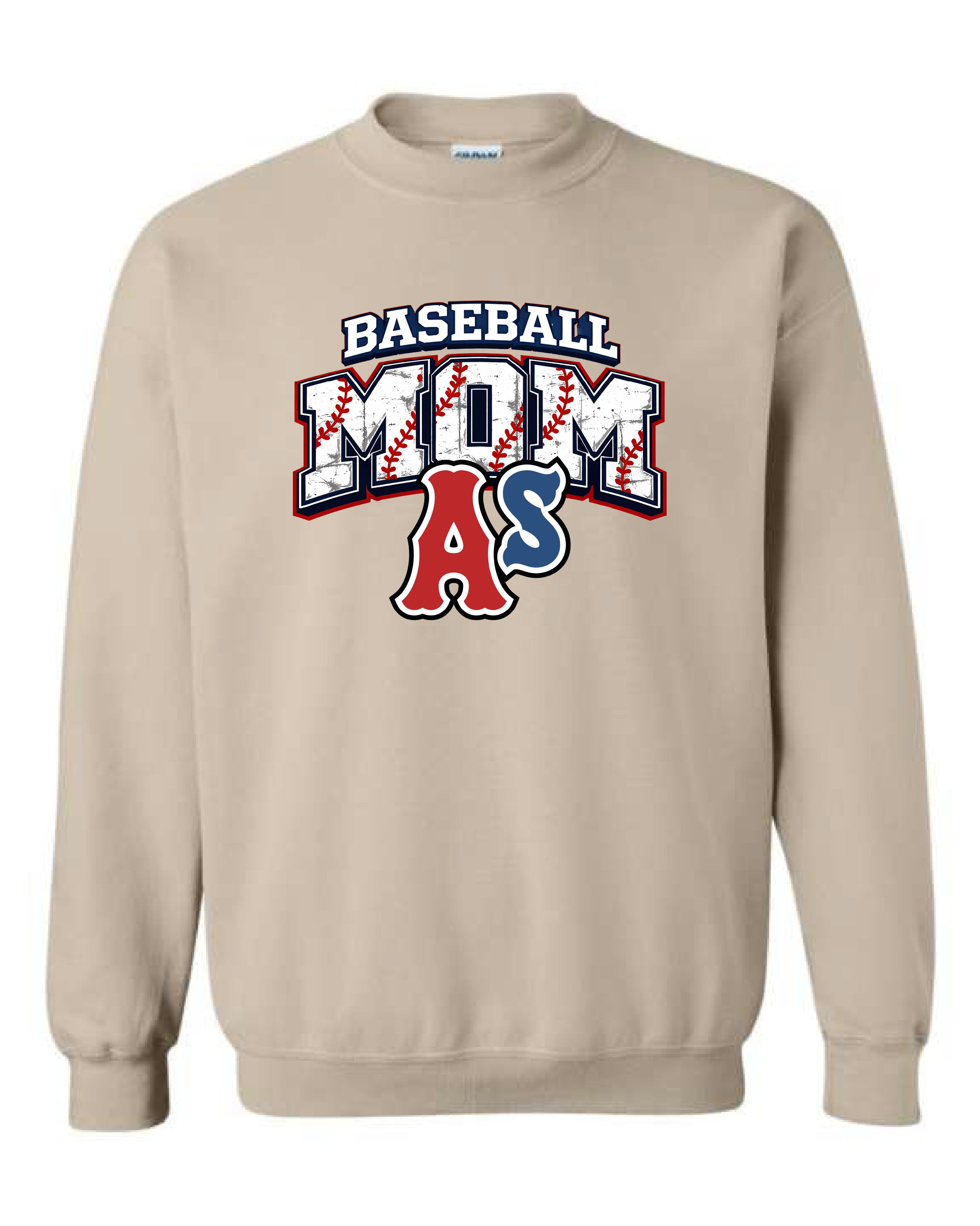 Crewneck Baseball Mom As du grand Portneuf