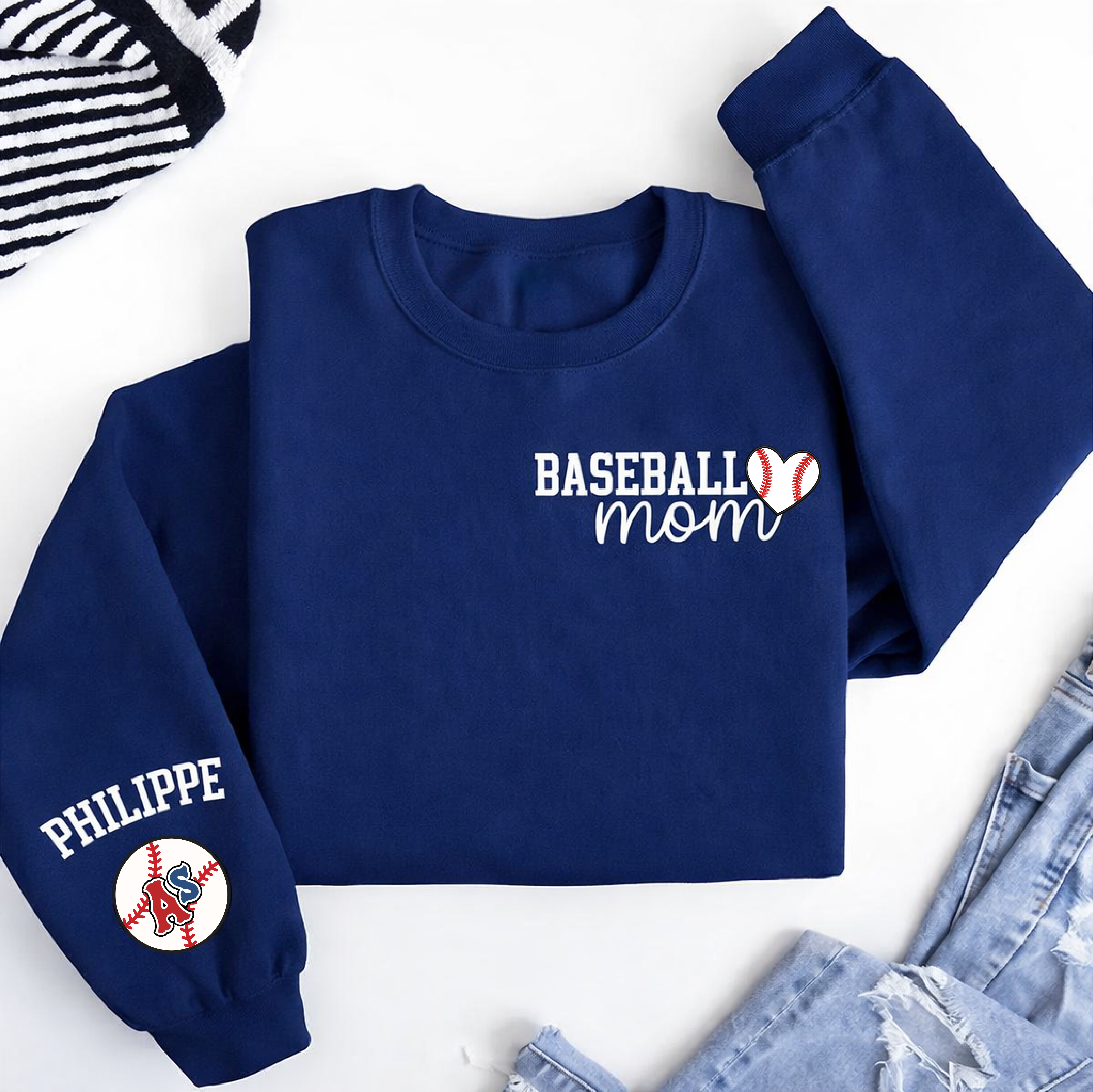 CrewNeck Baseball Mom Personalisable As du Grand Portneuf