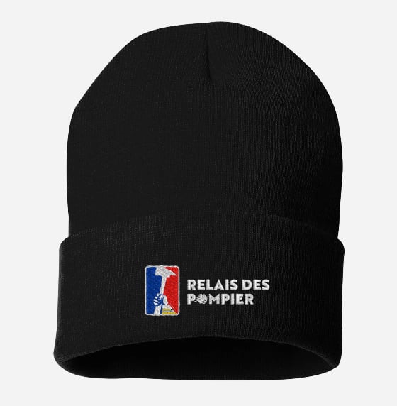 ***Prévente*** Tuque officielle – Relais des Pompiers (brodée)