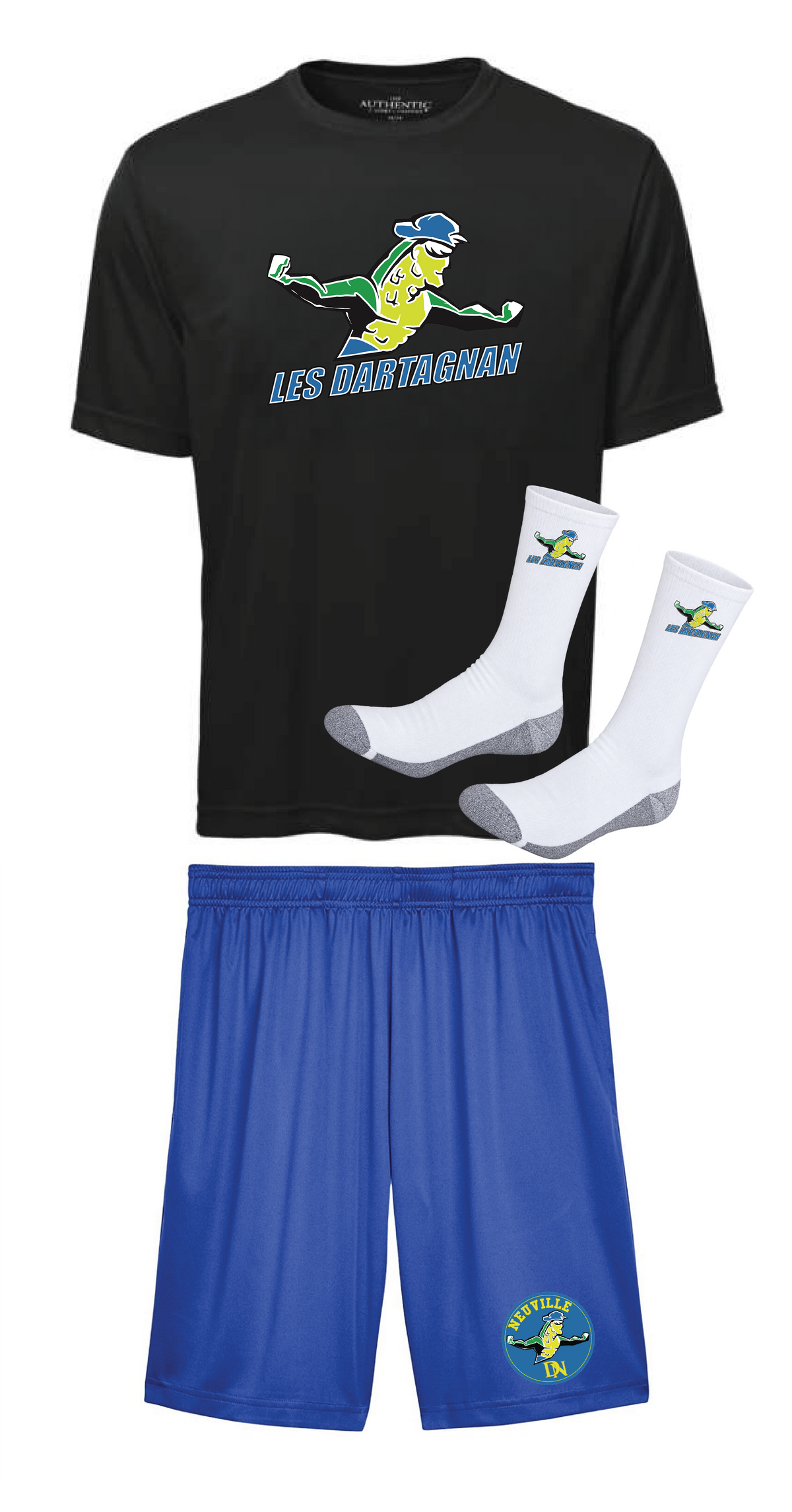 Ensemble sportif Les Dartagnan – chandail, short et bas