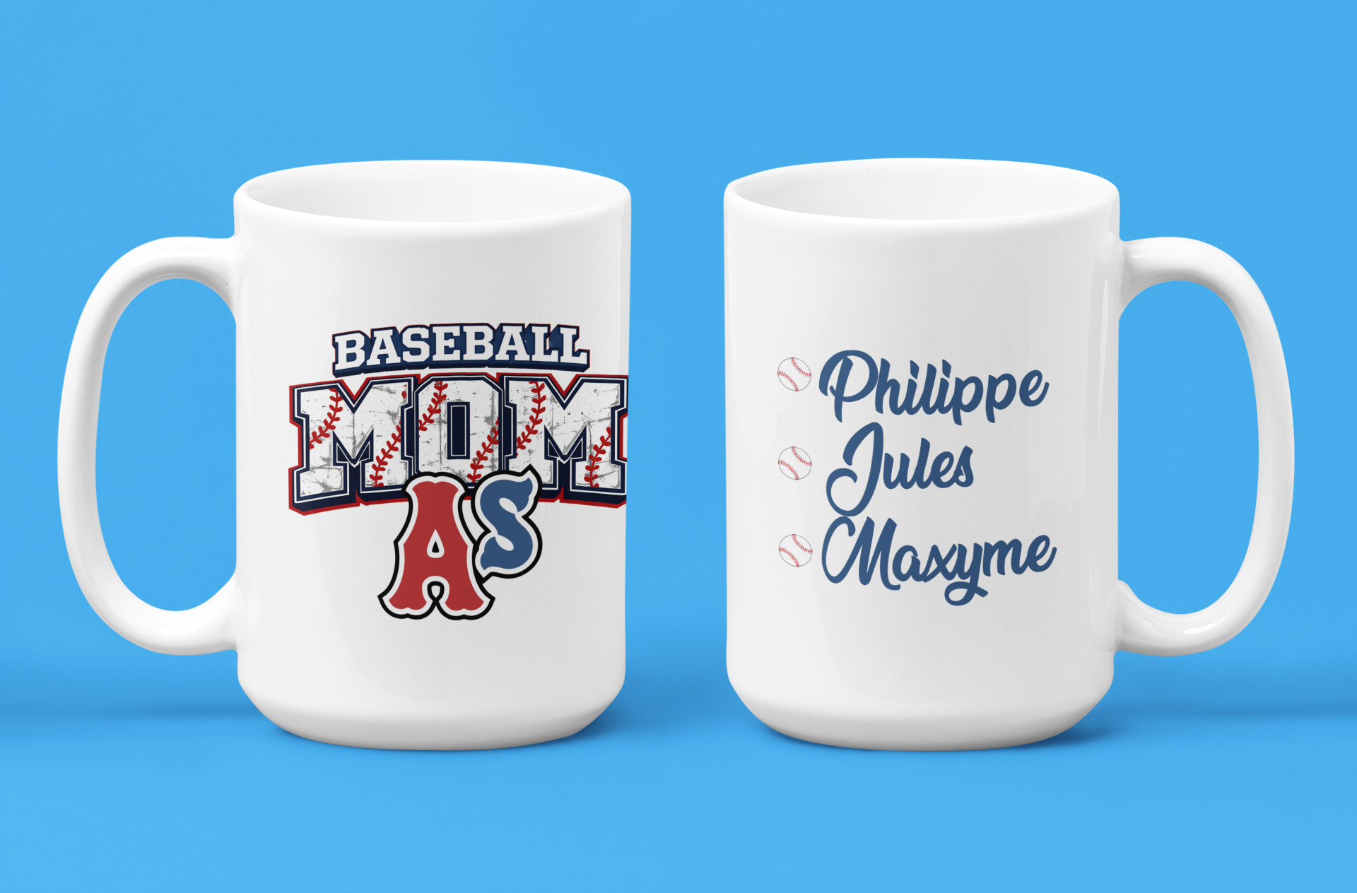 Tasse personalisable Baseball Mom As du Grand Portneuf